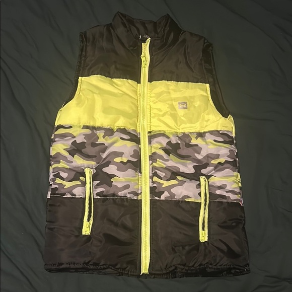 Yellow and Black Sporty Vest with High Collar - Picture 1 of 6